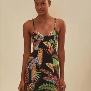 NWT Gorgeous Farm Rio “Cool Foliage” Black Mini Dress in size XL 🌿